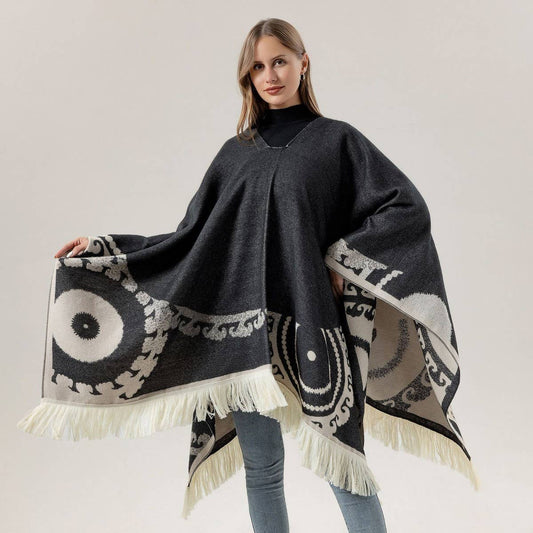 SHAWL WEAR SCARF LEISURE TRAVEL PULLOVER CLOAK