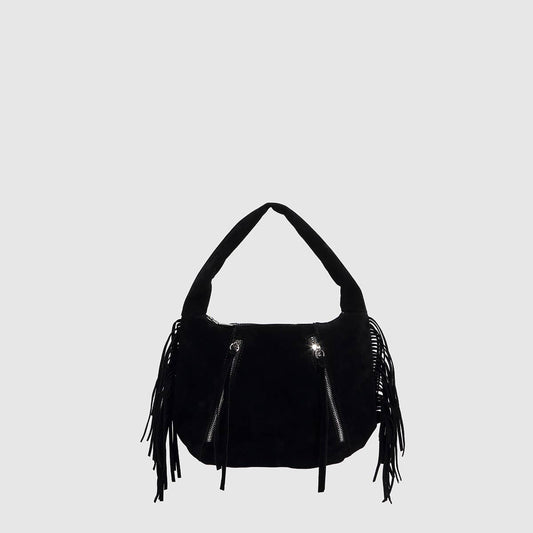 Vintage Suede Tassel Zipper Shoulder Bag_CWAB5700