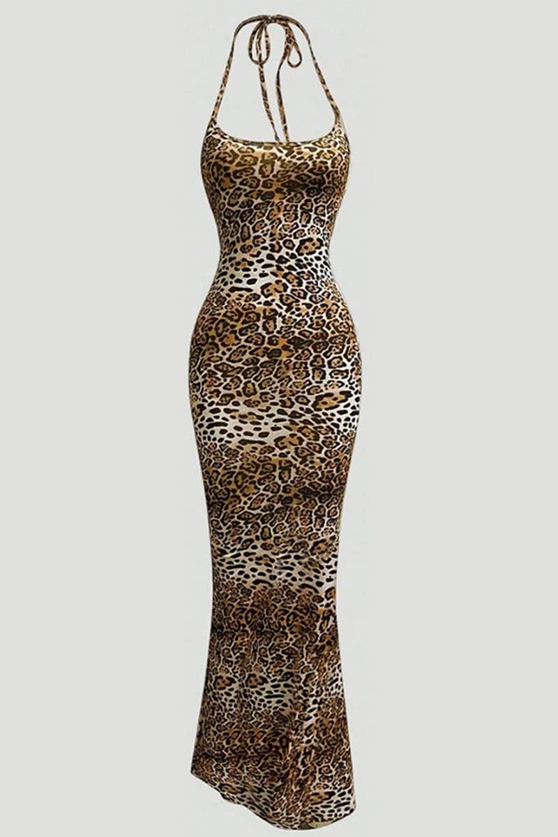 CWDHL1004_HALTER LEOPARD BACKLESS BODYCON CLUB DRESS