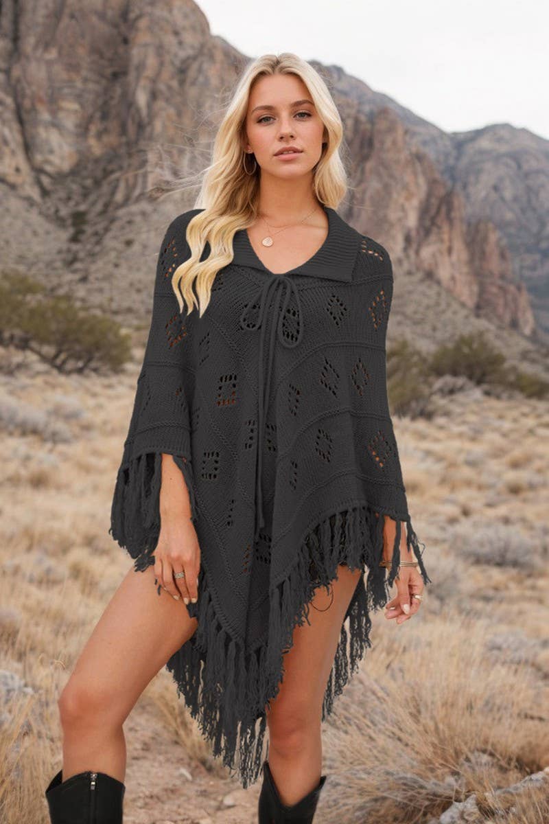 CWOSWL6840_FRINGED PULLOVER KNITTED SWEATER SHAWL