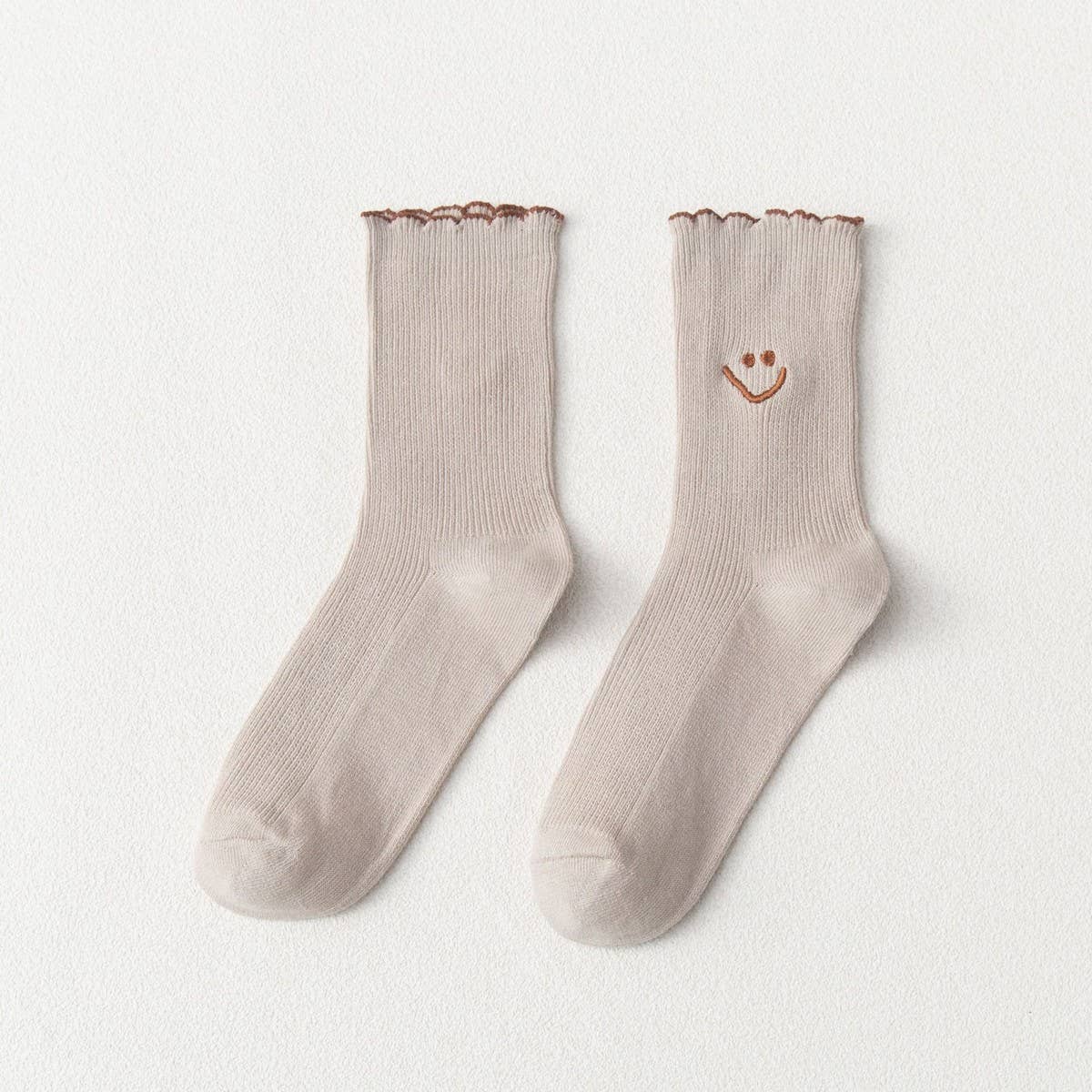 NEW STYLE CARTOON SMILEY FACE EMBROIDERED SOCKS_CWMS1406