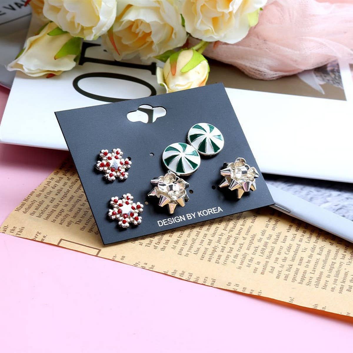 CHRISTMAS EARRING COMBINATION CARTOON EARRING SET