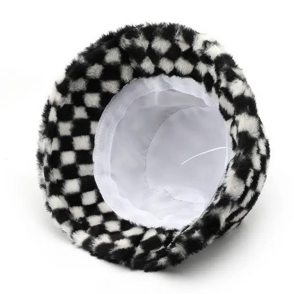 WINTER PLUSH PLAID BUCKET HAT OUTDOOR WARM_CWAH2172