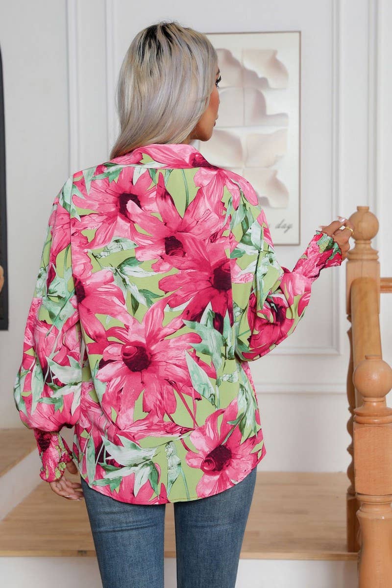 CWTBLL0699_Button Down Casual Long Sleeve Print Top