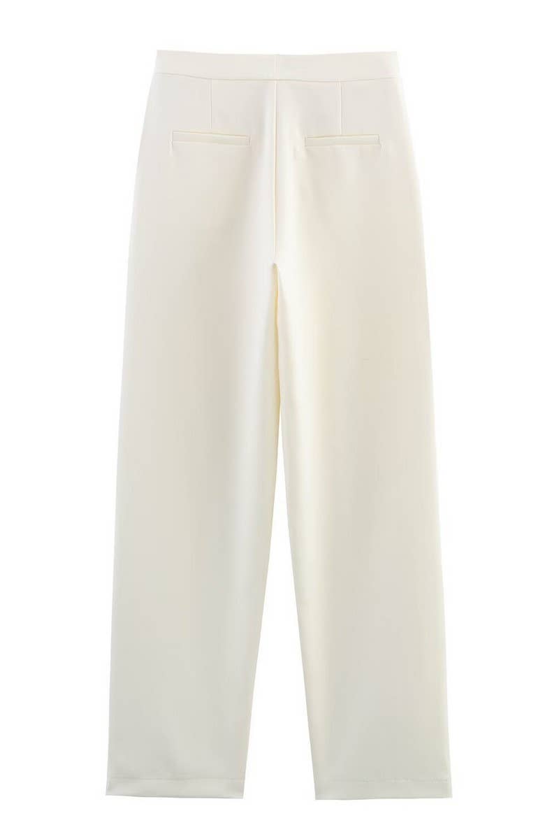 CWSBSL0168_SPRING THIN SCARF LAPEL SUIT JACKET + PANTS SET