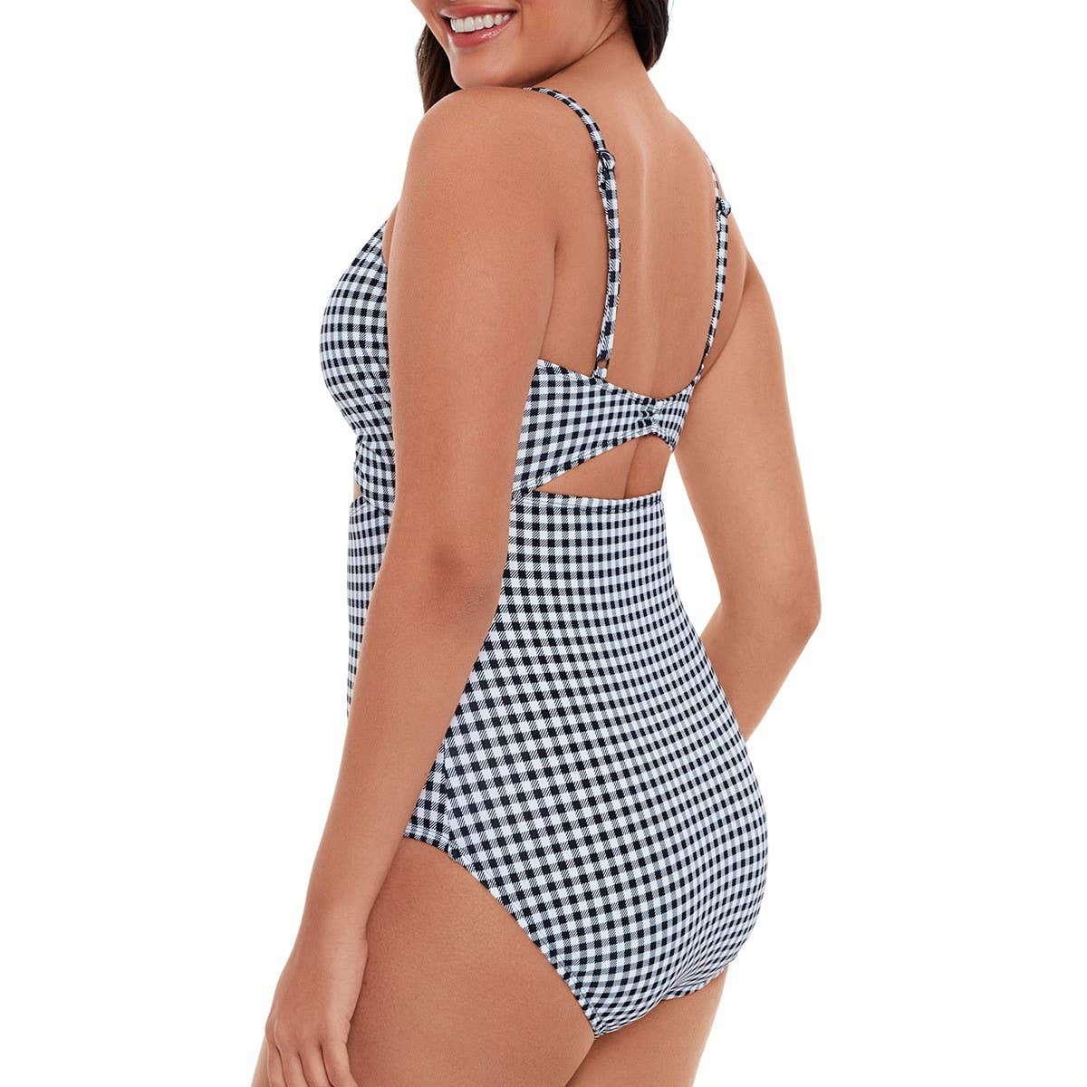 LEOPARD PRINT SLIM CUT-OUT BIKINI SWIMSUIT