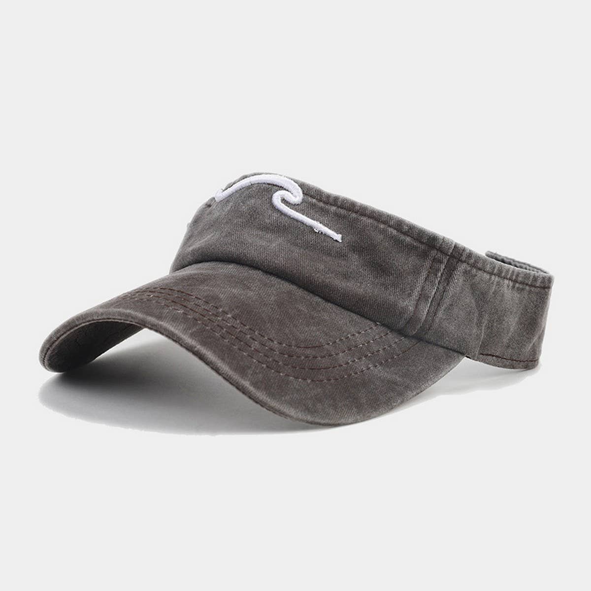 3D Wave Embroidered Visor Hat -Unisex Sunshade Cap_CWAH3299