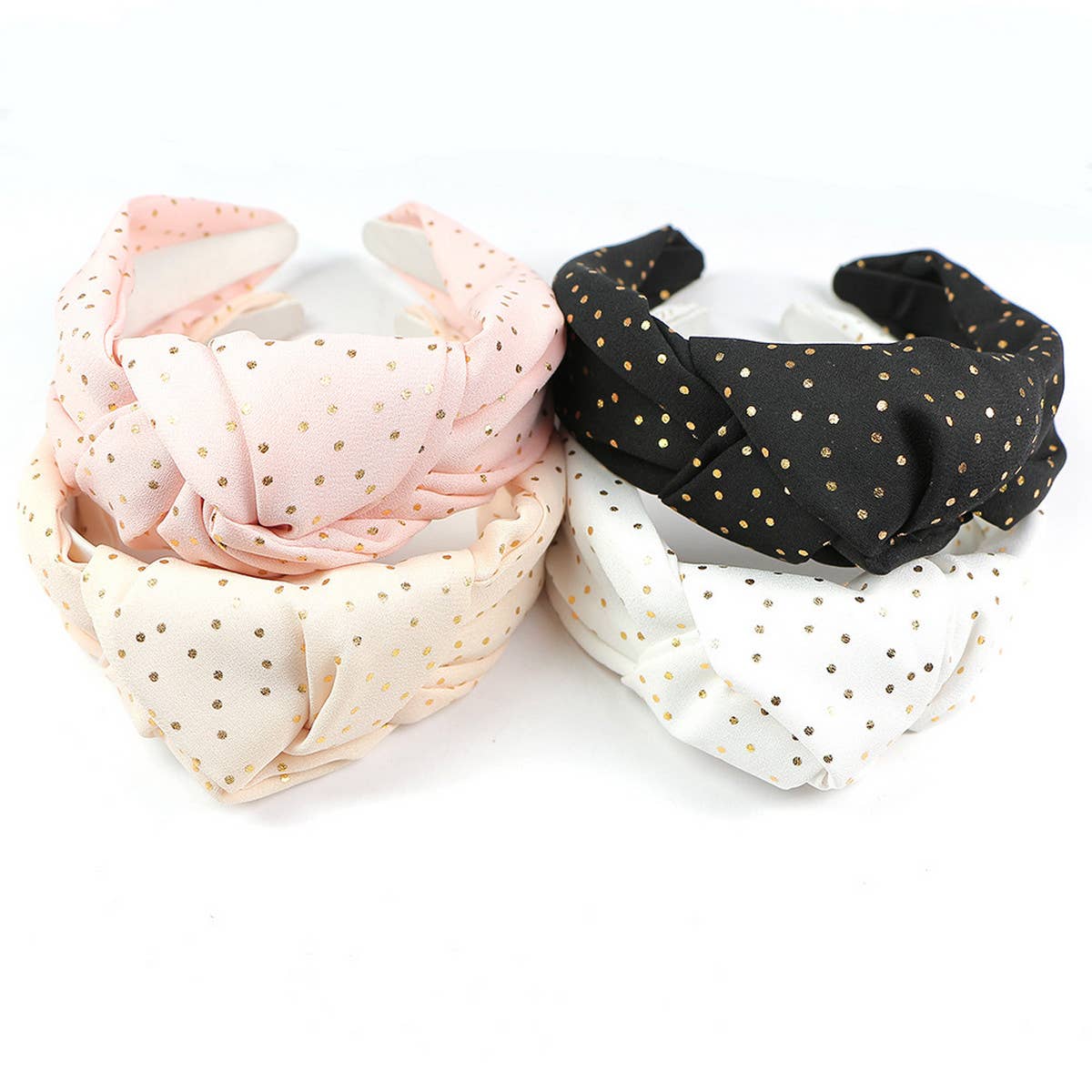 NEW POLKA DOT KNOTTED WIDE-BRIMMED HEADBAND_CWAHA0988