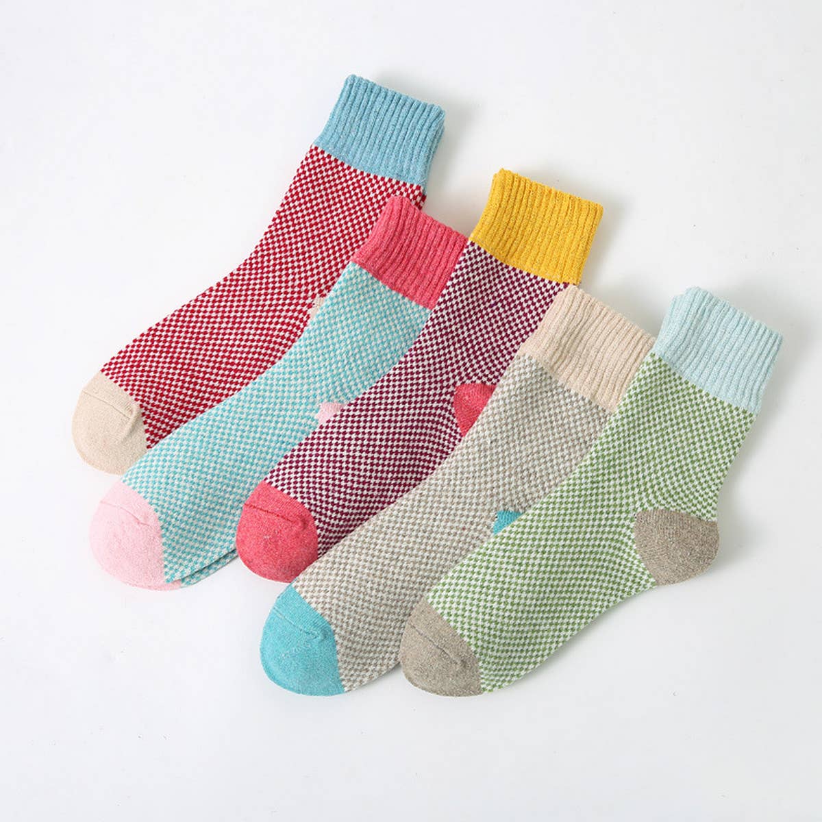 5pr/Set Retro Ethnic Style Socks For Men Winter_CWMS0680