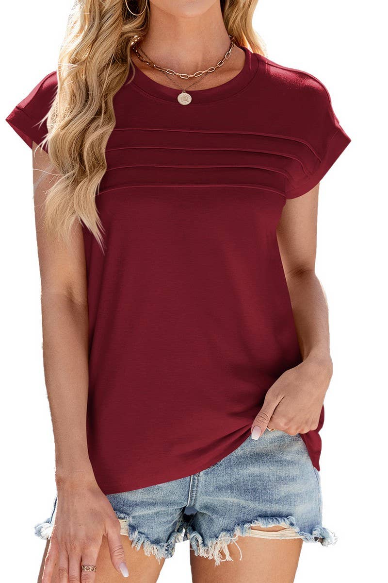 CWTTS1333_SUMMER ROUND NECK LOOSE SHORT SLEEVE T-SHIRT