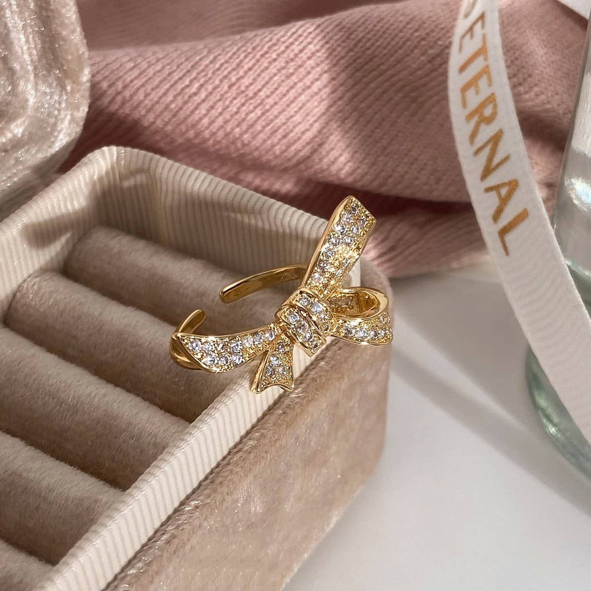 WOMEN'S EXQUISITE MICRO-INLAID ZIRCON OPEN RING