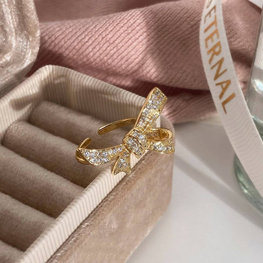 WOMEN'S EXQUISITE MICRO-INLAID ZIRCON OPEN RING