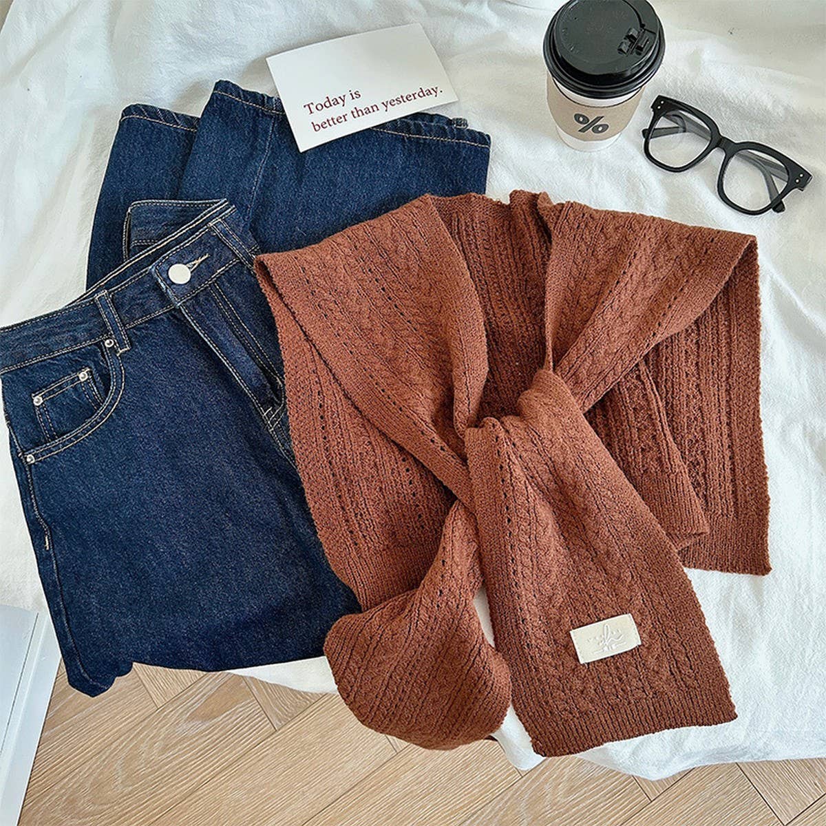 CWMM10402_SOLID KNIT SHAWL CAPE SCARF FOR WOMEN