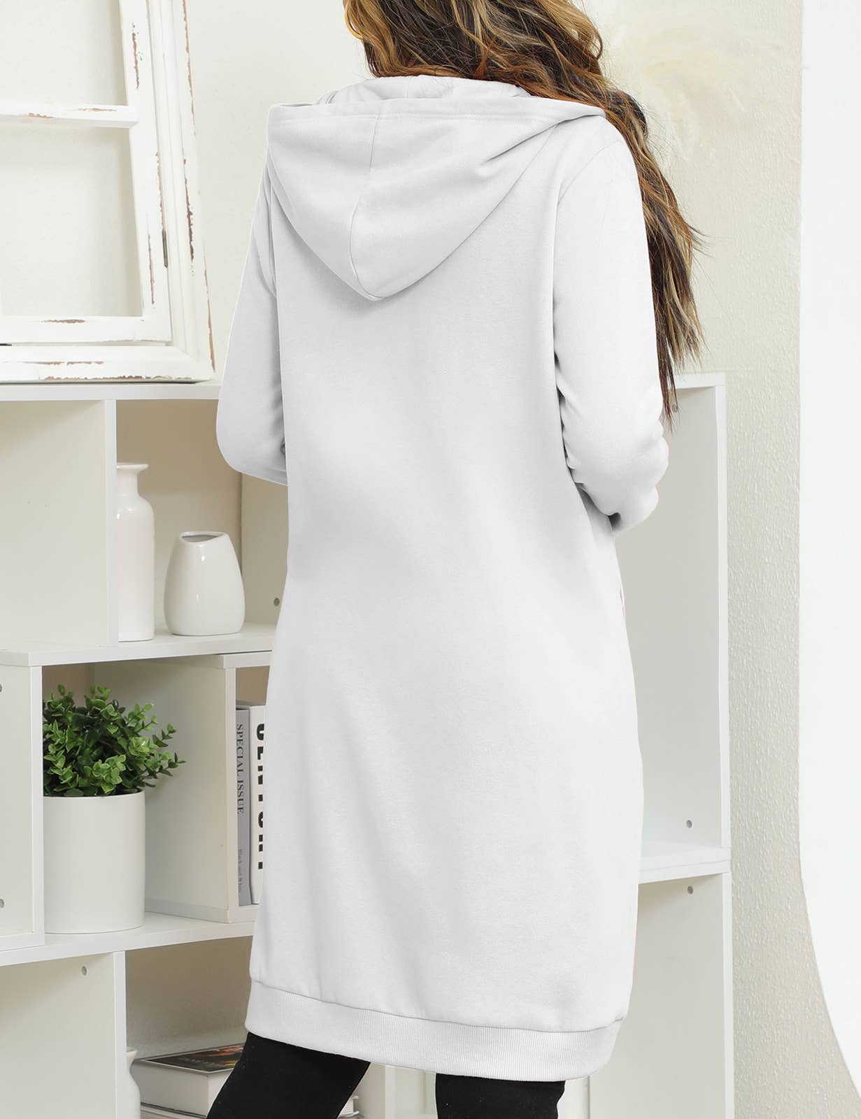 CWOHOL448_Lightweight Thin Zip-Up Hoodie Long Jacket