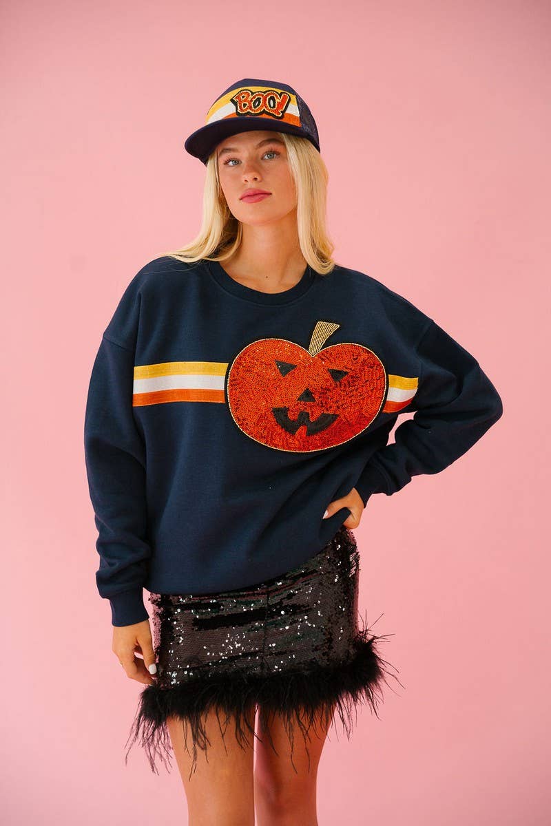 CWTBLL01229_HALLOWEEN SEQUINED LOOSE SWEATSHIRT