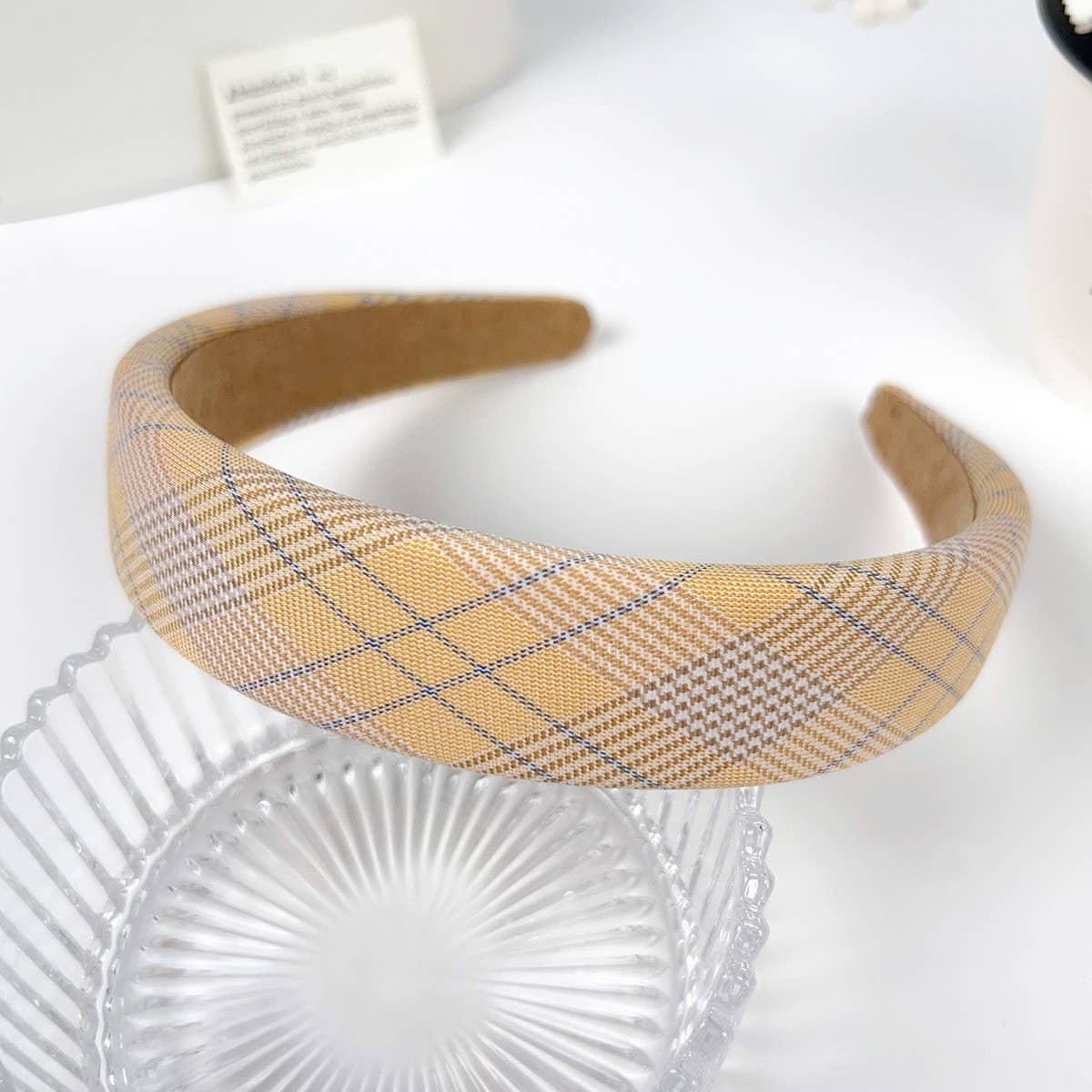 SMALL FRESH PLAID SIMPLE HEADBAND_CWAHA2080