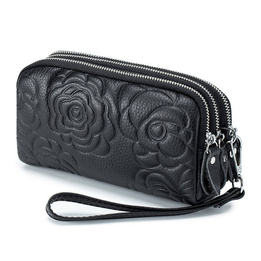 CLUTCH BAG TOP GRAIN COWHIDE EMBOSSED WALLET_CWAB3786