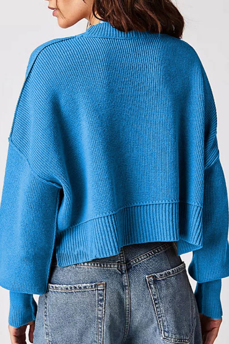CWOSWL5854_SOLID COLOR CROP SWEATER WITH LONG SLEEVES