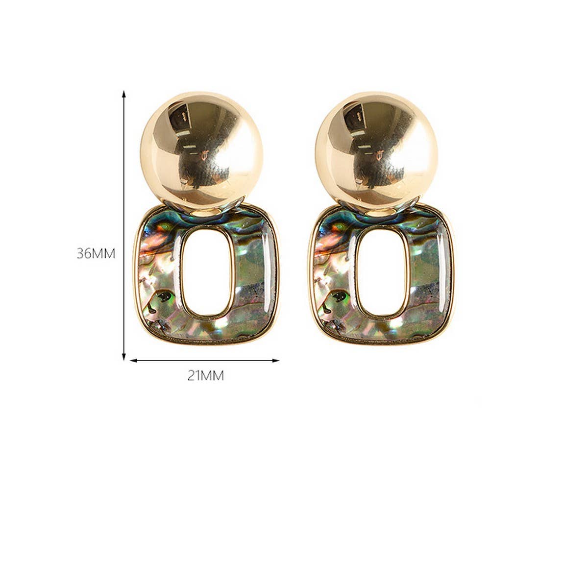 COLORFUL ABALONE PENDANT SILVER NEEDLE EARRINGS
