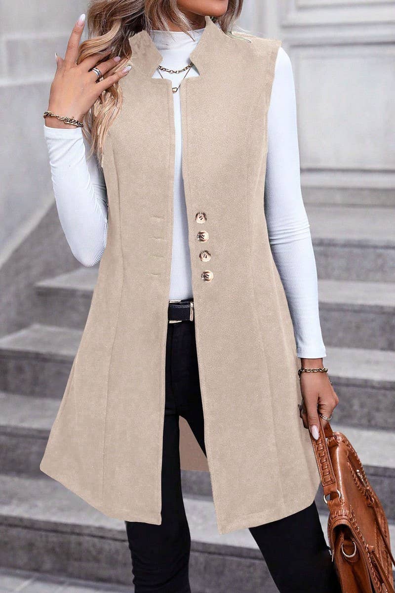 CWOV00141_SOLID WOOL BLEND SLEEVELESS BLAZER VEST
