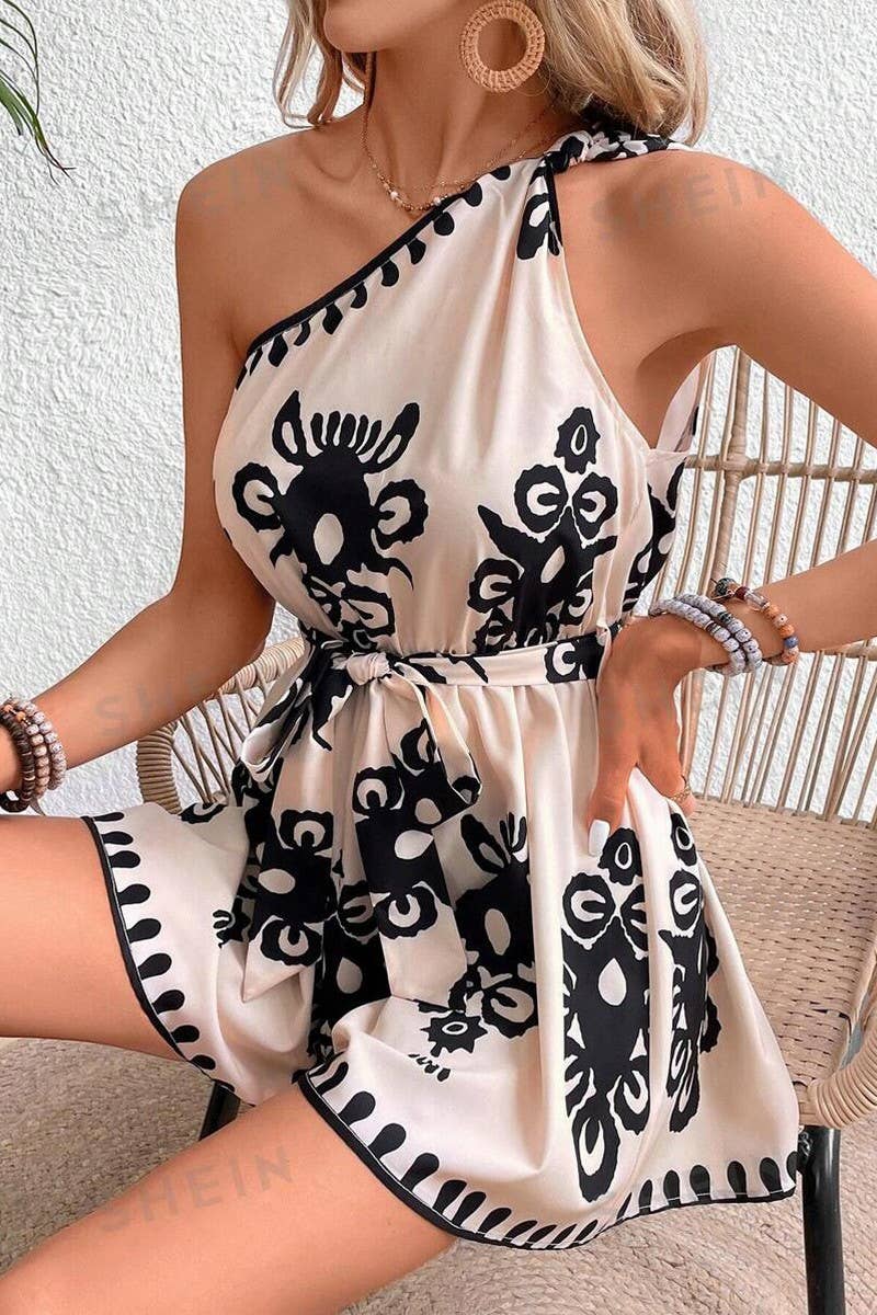 CWSJS1669_OFF-SHOULDER CASUAL HOLIDAY JUMPSUIT