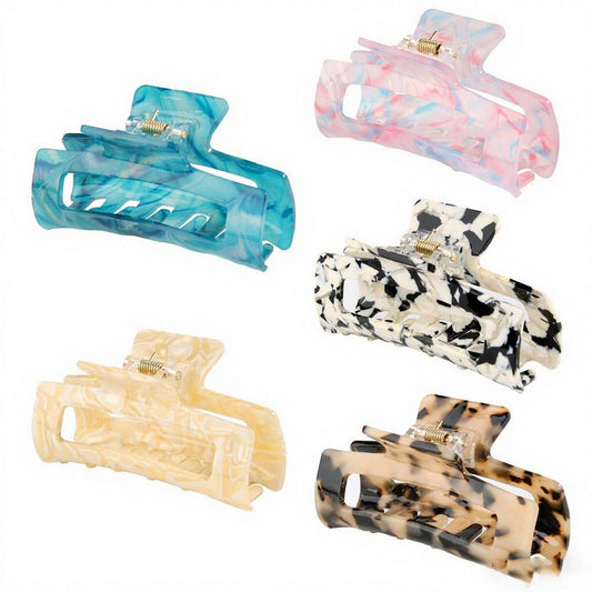 CWAHA07434_ACETAATE RECTANGLE HAIR CLAW CLIP 8.2CM