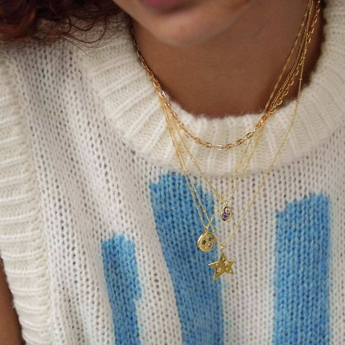 High-end design five-pointed star necklace