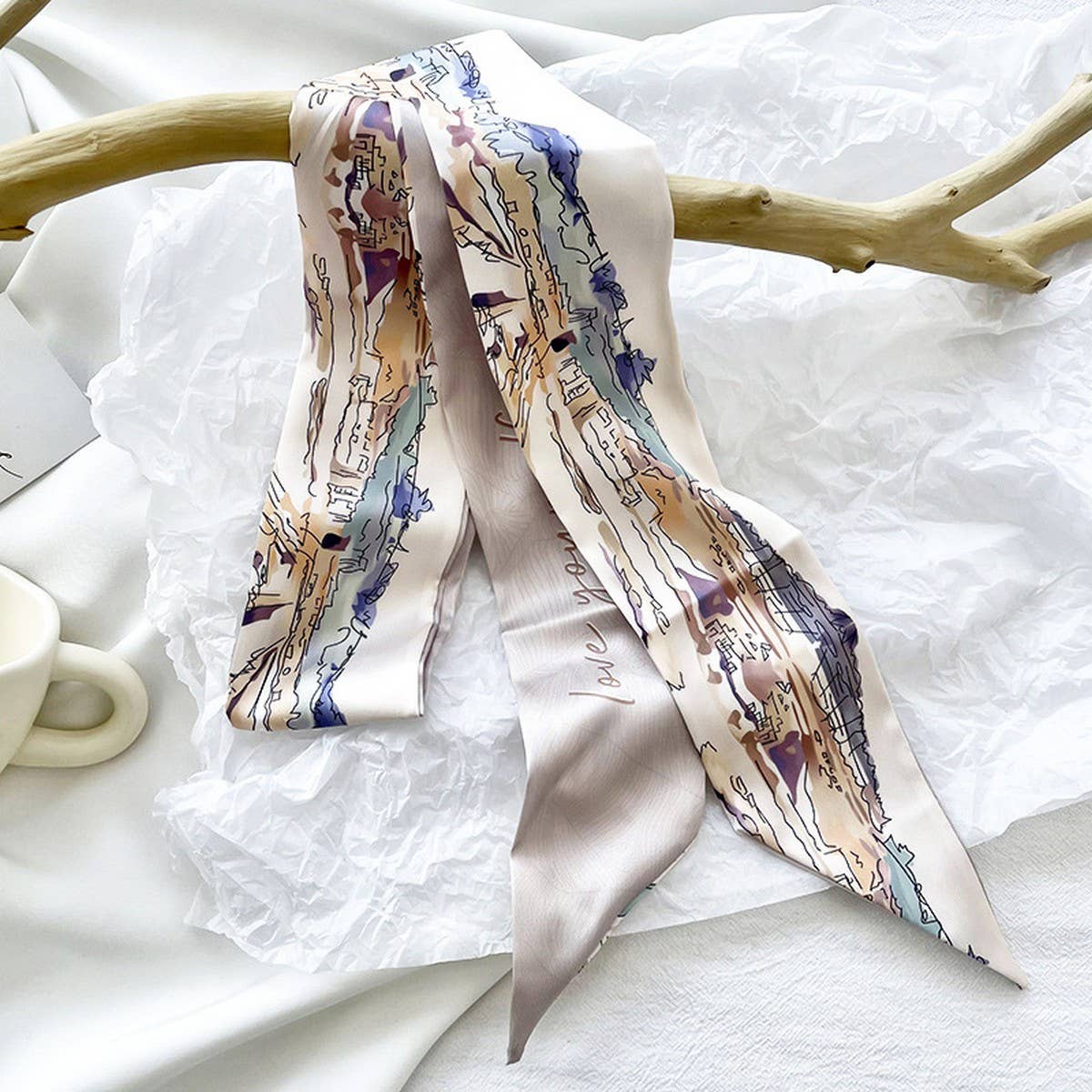 FASHION OIL PAINTING SMALL SILK SCARF FOR WOMEN_CWAHA4138