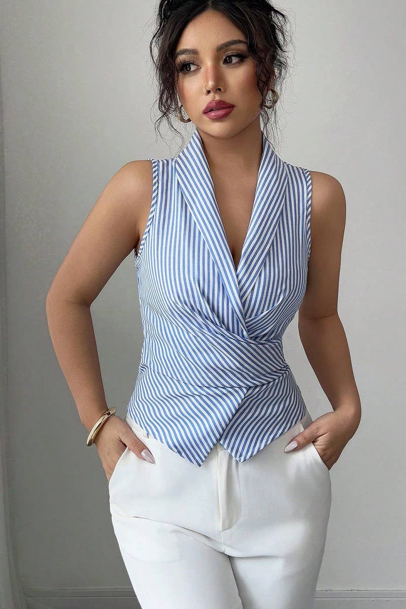 CWTTSL0474_SUMMER SLIM WAIST VEST SHIRT