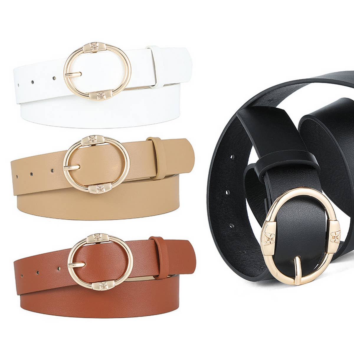 2024 WOMEN TRENDY ROUND PIN BUCKLE BELT_CWABE0351