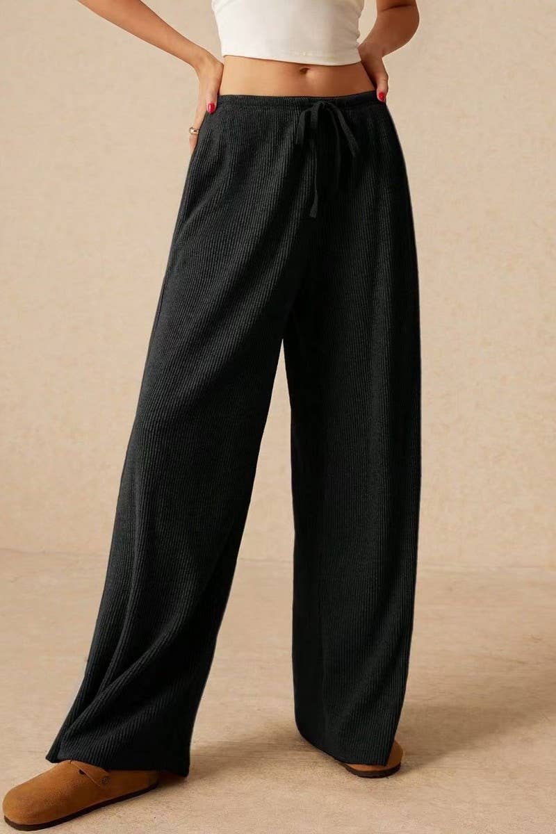 CWBLP01032_SOLID COLOR LOOSE HIGH WAIST WIDE LEG PANTS