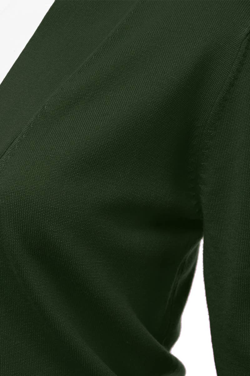 AWOCAS074_Basic 3/4 Sleeve Open Front Cropped Cardigan