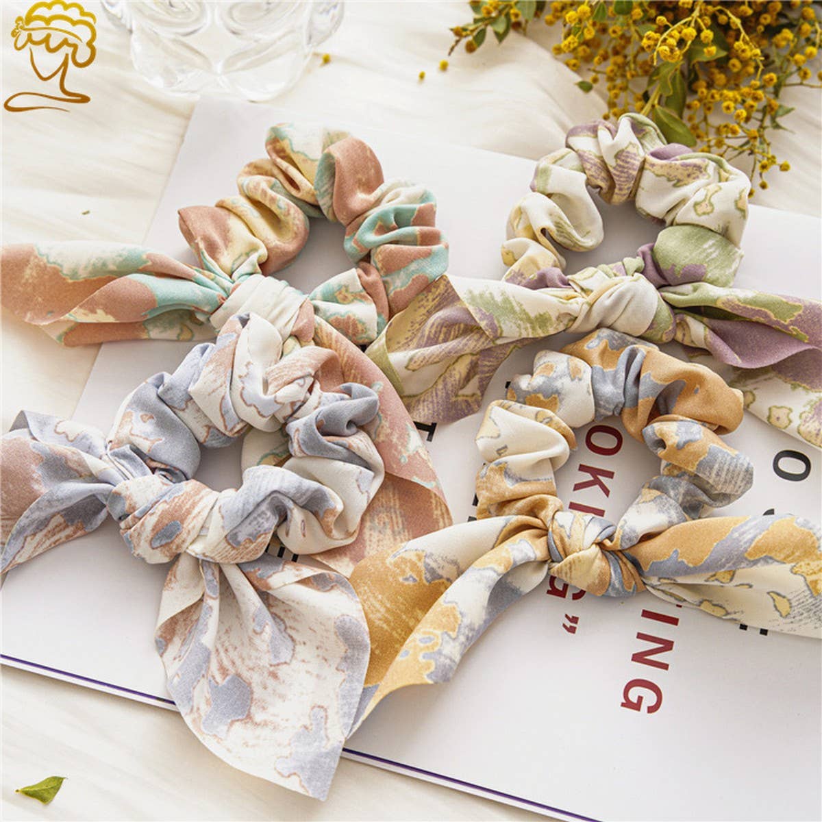 RETRO TIE-DYE RABBIT EARS LARGE INTESTINE HAIR TIE_CWAHA0839