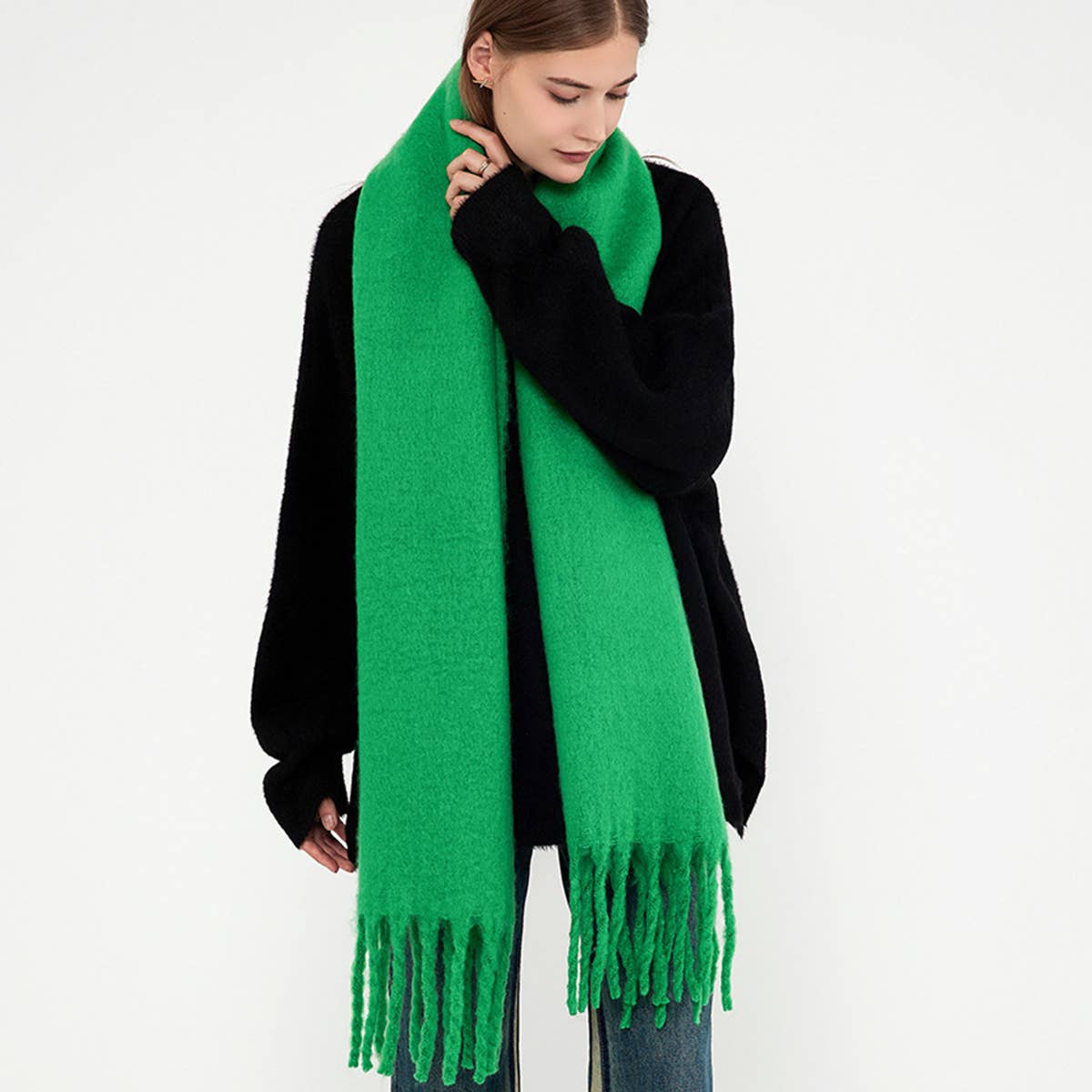 Soft Mohair Feel Scarf - Cozy Winter Wrap_CWASC0323
