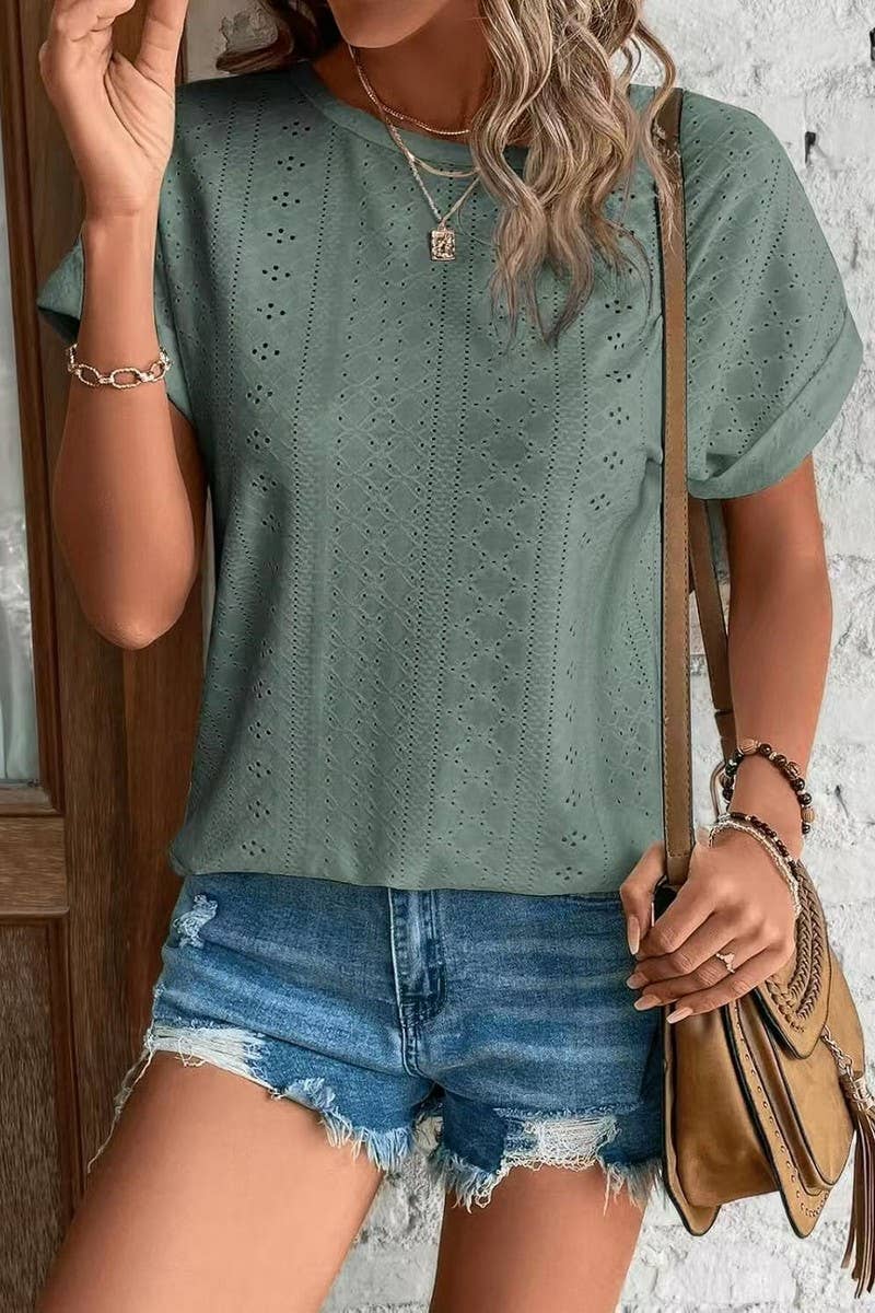 CWTTS1321_SUMMER NEW ROUND NECK LOOSE SHORT SLEEVE T-SHIRT