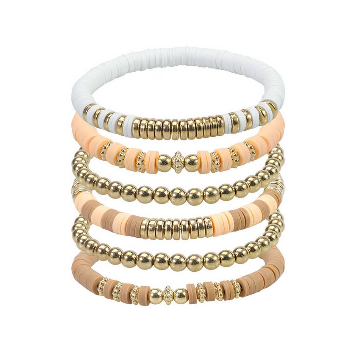 COLORFUL SOFT CERAMIC BEADED BRACELET SET