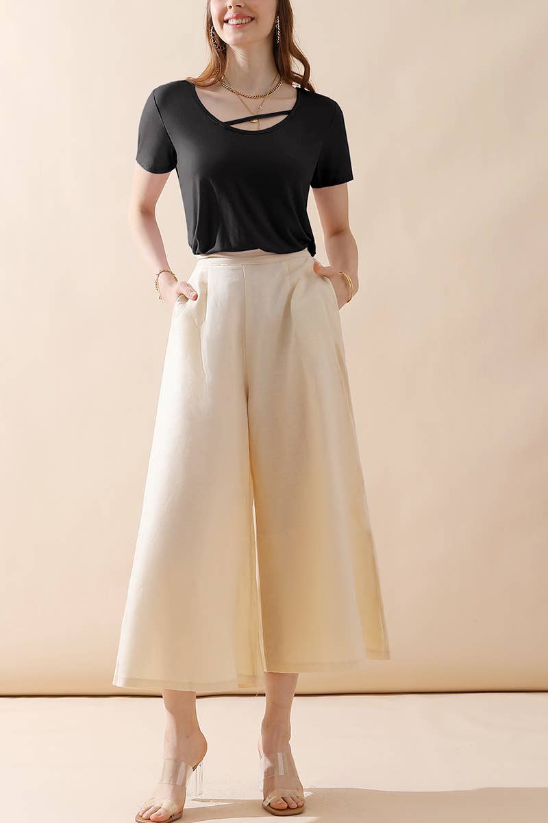 CWTTS682_ROUND NECK SOFT MODAL SHORT SLEEVE T SHIRT TOP