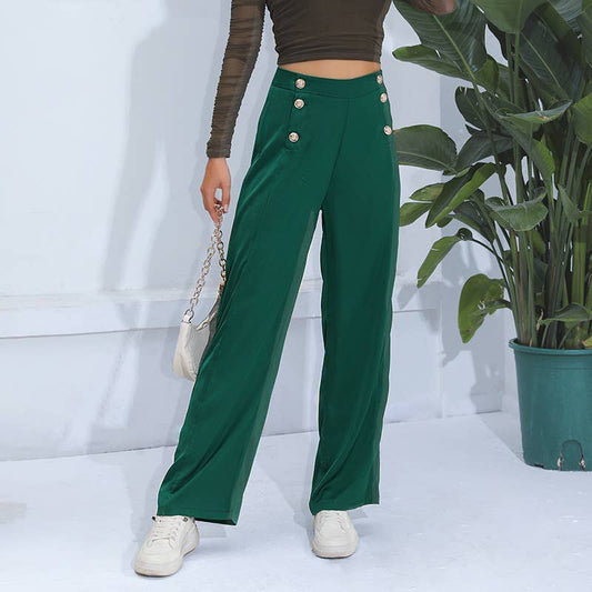 Fashion high-waisted wide-leg pants suit pants