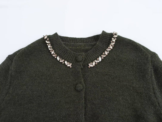 FASHION ETHOS JEWELED BEADED  CARDIGAN JACKET