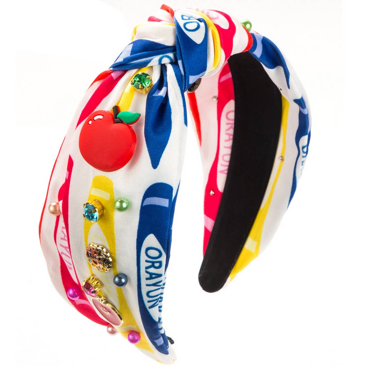 DIAMOND AND PEARL PRINTED FABRIC HEADBAND_CWAHA1777