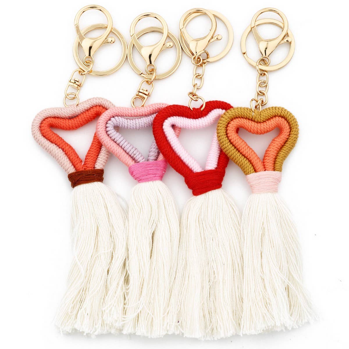 Handmade Cotton Rope Heart Keychain_CWAB5074