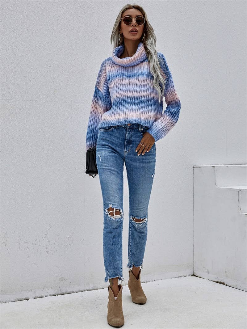 CWOSWL1399_Turtle Neck Long Sleeve Pullover Sweater