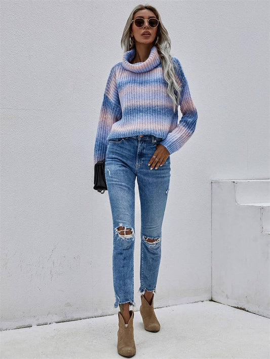 CWOSWL1399_Turtle Neck Long Sleeve Pullover Sweater