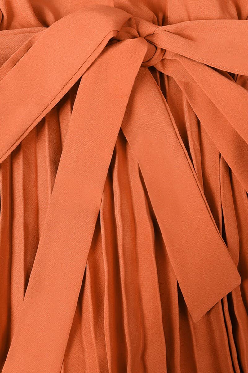 CWDSD4008_SOLID COLOR WAISTBAND SHORT DRESS