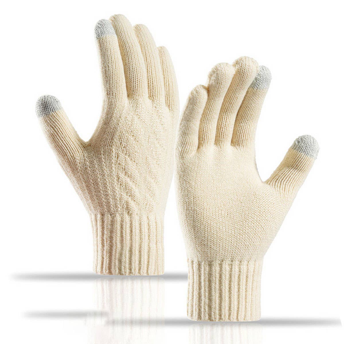 CWAG00580_UNISEX PLUS SIZE WINTER KNIT TOUCHSCREEN GLOVES
