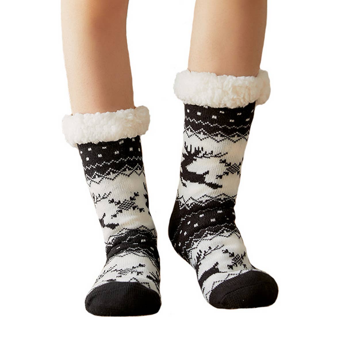 CHRISTMAS DEER PLUSH INDOOR SLIPPERS