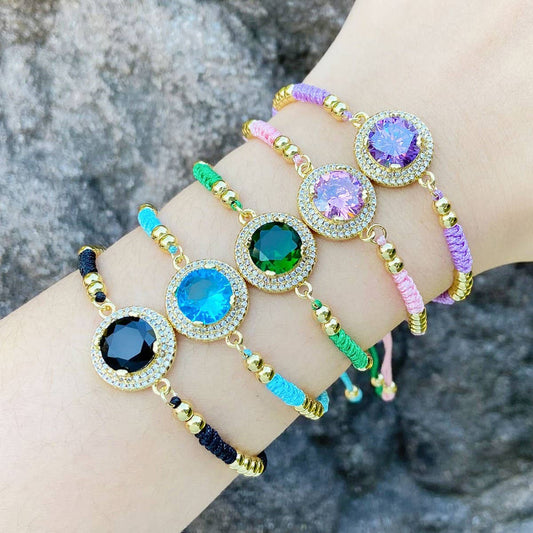 SET WITH COLORED ZIRCON BRACELET