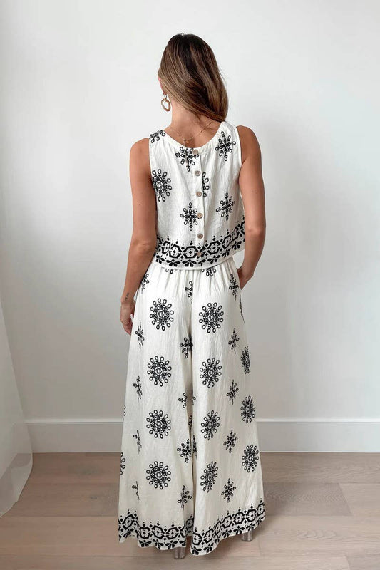 CWSTB1784_SEXY FLORAL CAMI TOP & WIDE LEG PANTS SET