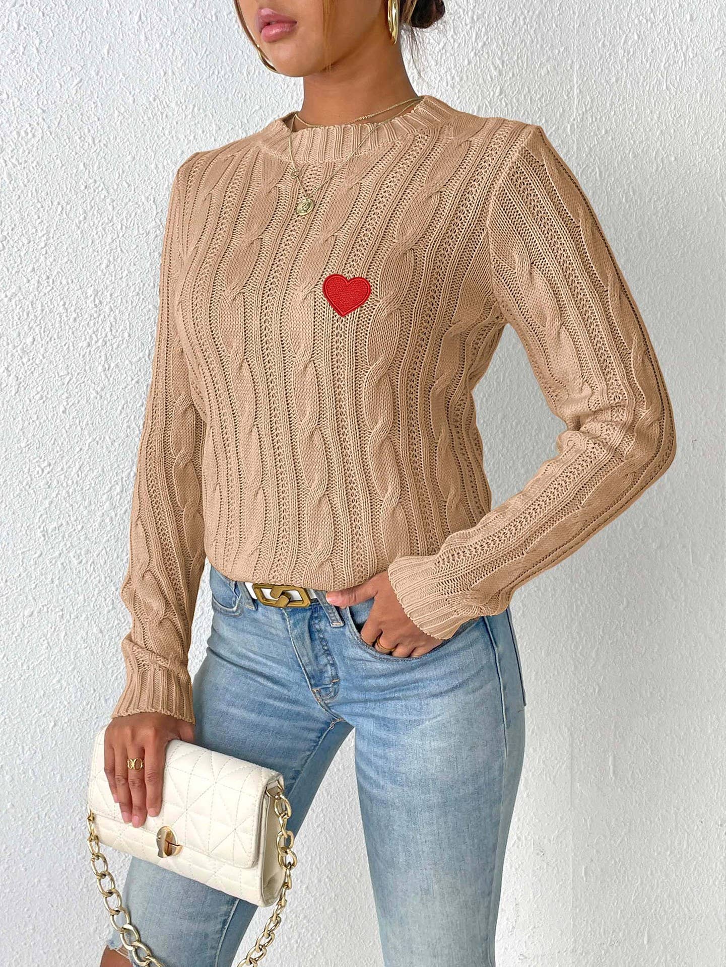 CREW NECK PULLOVER SIMPLE LOVE KNIT SWEATER