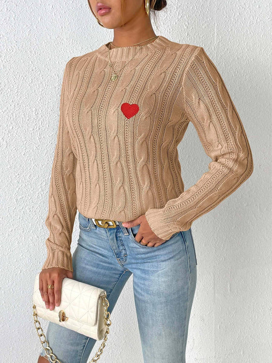 CREW NECK PULLOVER SIMPLE LOVE KNIT SWEATER